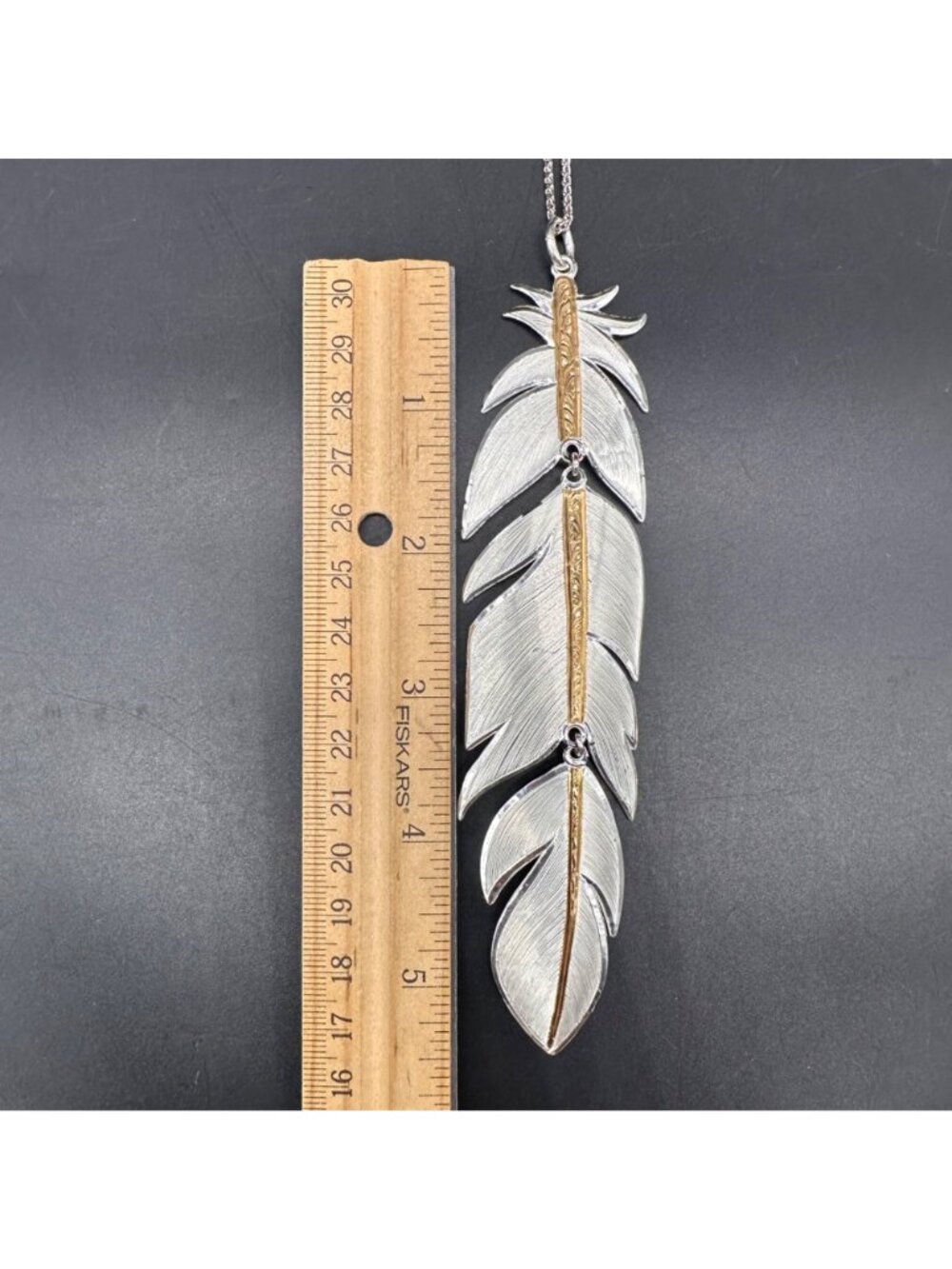 Montana Silversmiths Plume Feather Pendant Necklace Western Festival Statement - Picture 8 of 10